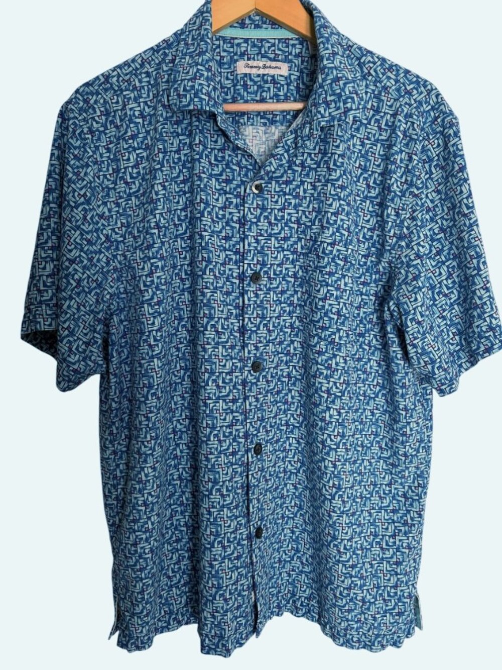 Tommy Bahama Silk Button Up Short Sleeve Shirt Large